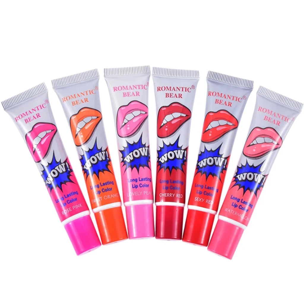 Makeup Liquid Lip Stick Lip Gloss Waterproof Long Lasting Tear Lipstick Lipgloss Miss Women Sexy Red Make up Tear Pull Lips Mask