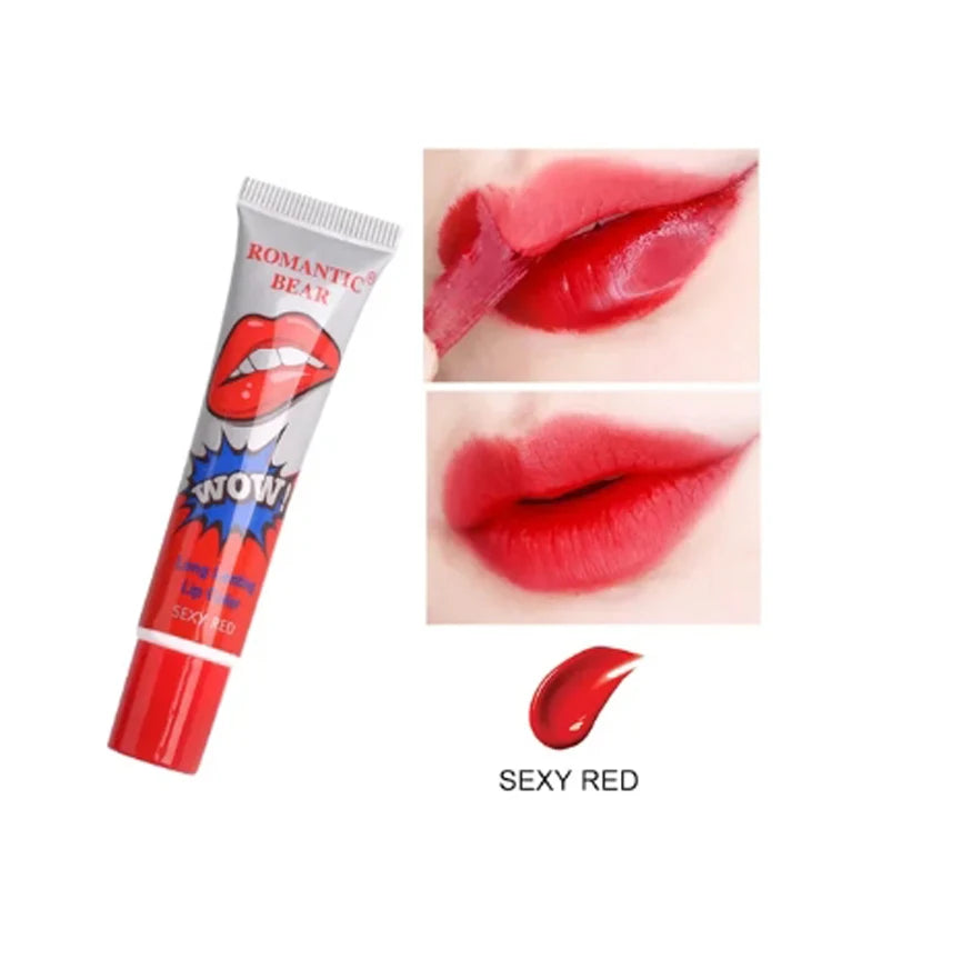 Makeup Liquid Lip Stick Lip Gloss Waterproof Long Lasting Tear Lipstick Lipgloss Miss Women Sexy Red Make up Tear Pull Lips Mask