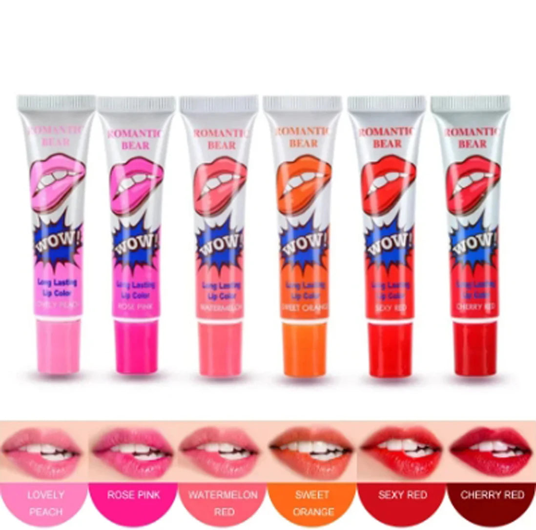 Makeup Liquid Lip Stick Lip Gloss Waterproof Long Lasting Tear Lipstick Lipgloss Miss Women Sexy Red Make up Tear Pull Lips Mask